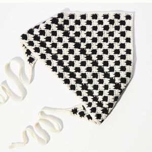Anthropologie Checker Crochet Triangle Hair Scarf